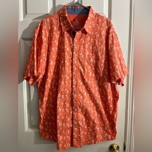 Men's X Large (XL) Disney Parks Orange Mickey Mouse print button down shirt.